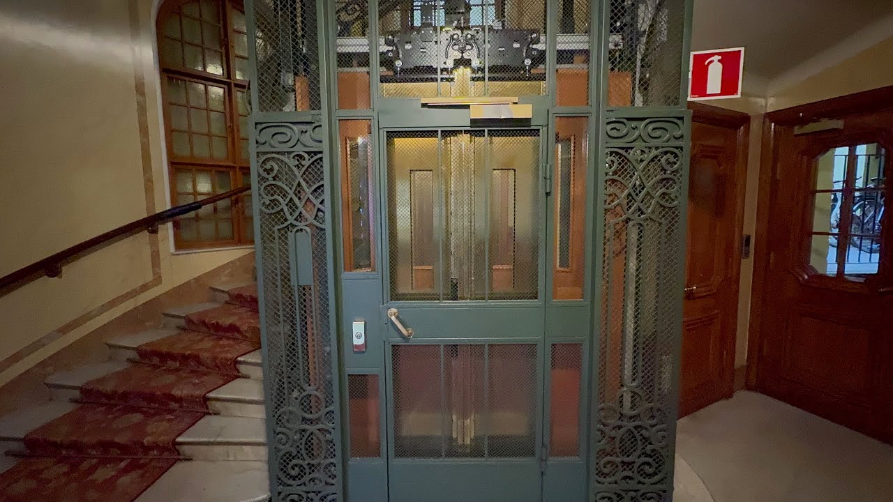 Stockholm Sweden: Vintage elevator at Strandvägen 5B