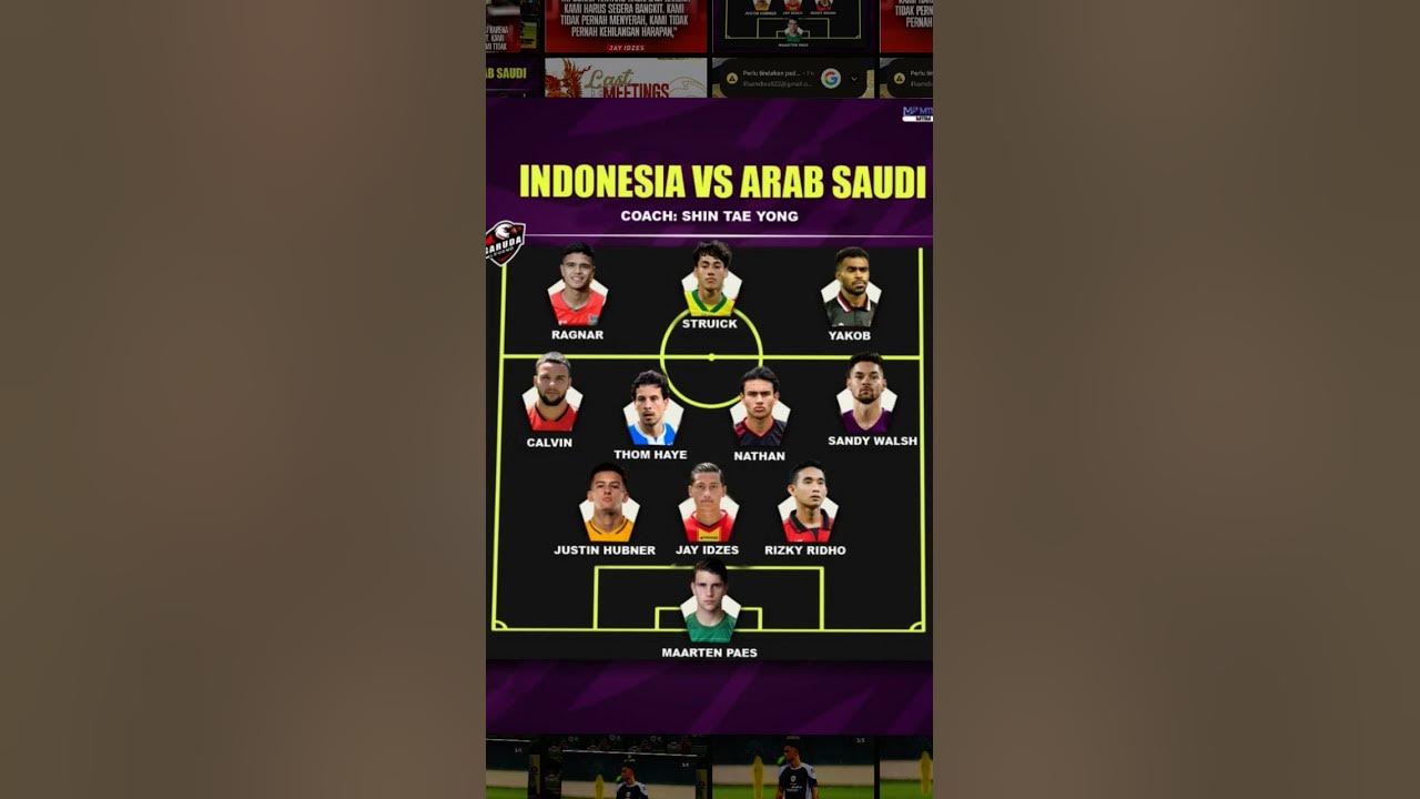 Prediksi starting line up indonesia vs arab saudi youtube