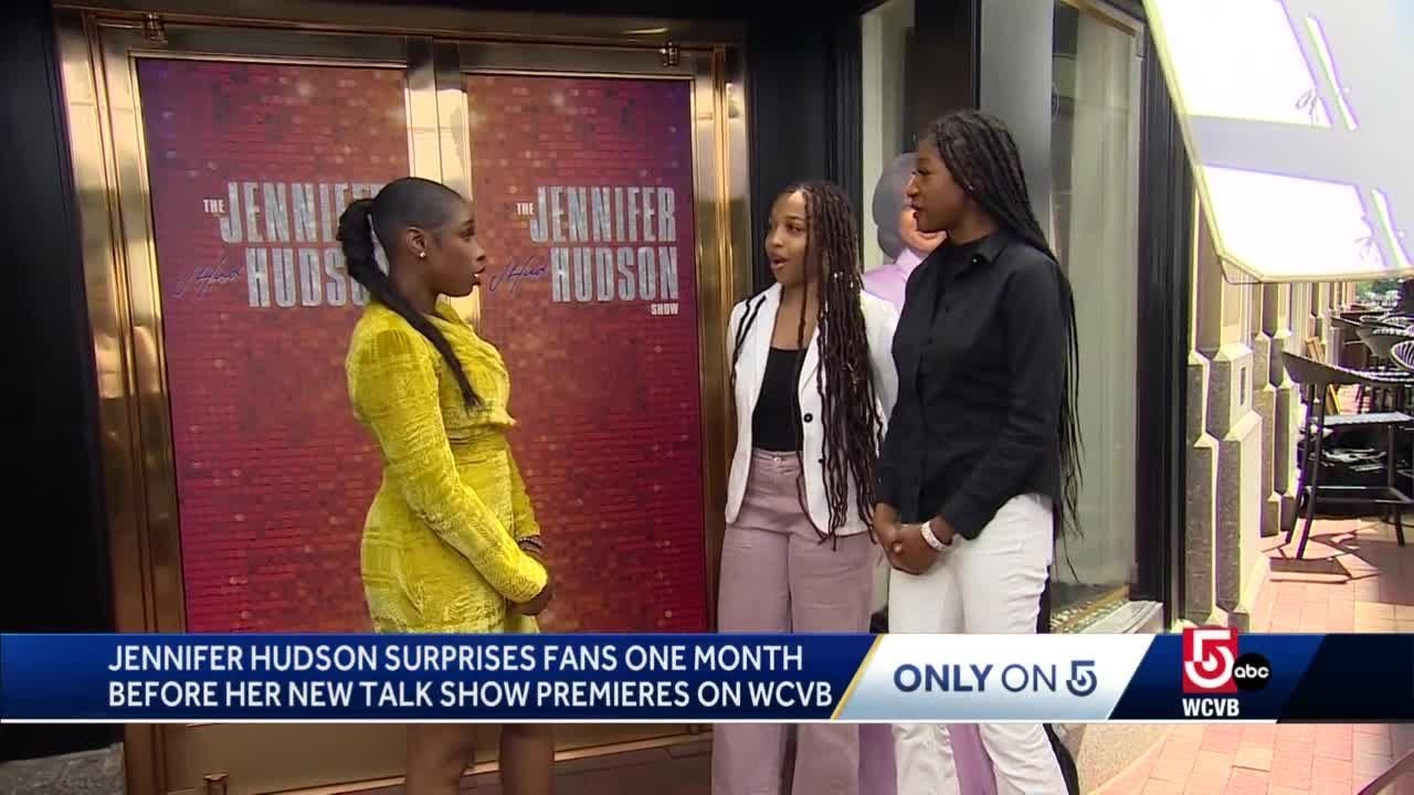 Jennifer Hudson surprises fans while promoting new show on WCVB - YouTube