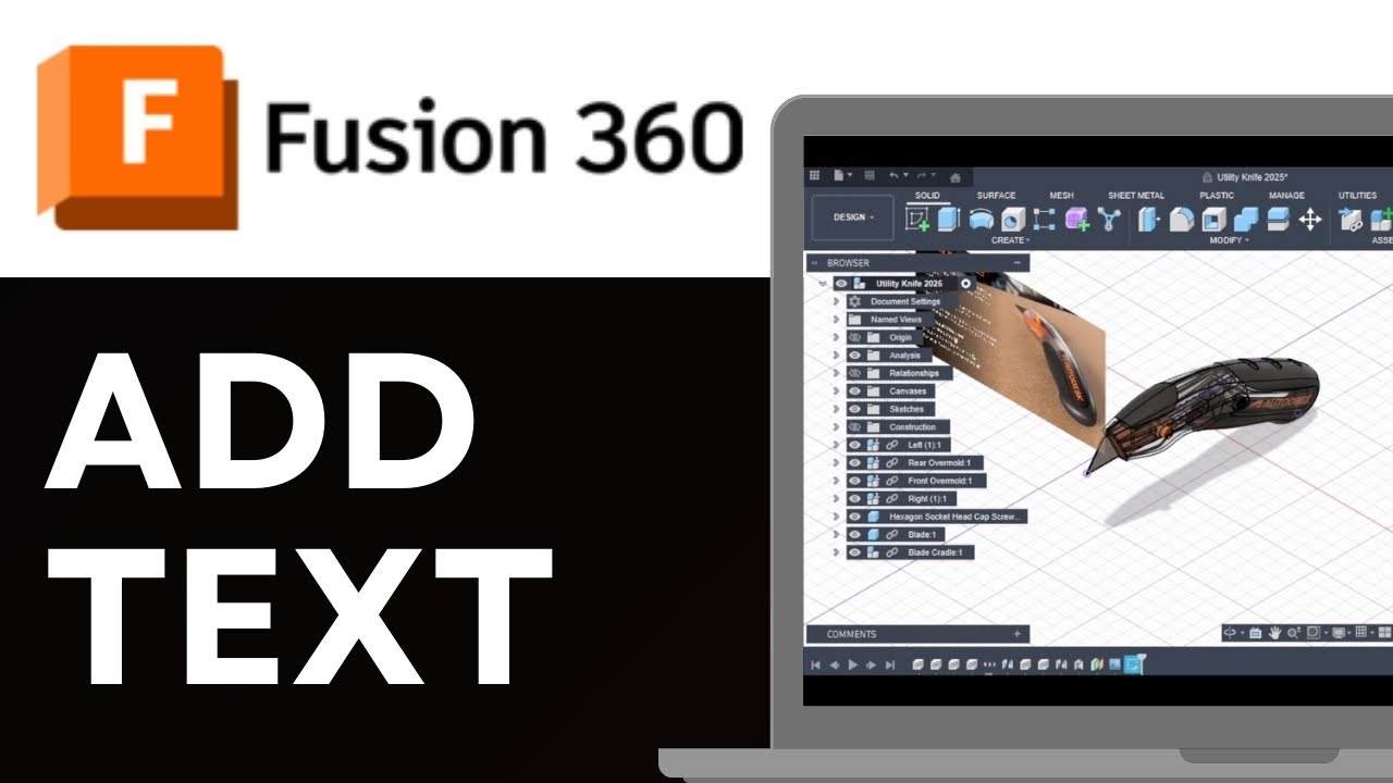 How to Add Text in Fusion 360 (Quick & Easy) - YouTube