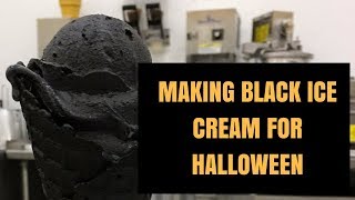 Making Black Ice Cream for Halloween