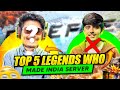 Top 5 legends who made india server  garena free fire
