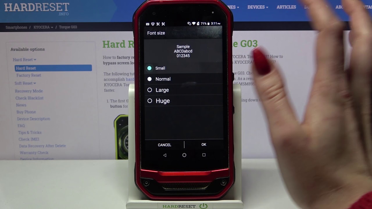 How to Change Font Size on KYOCERA Torque G03? – Adjust Text Size