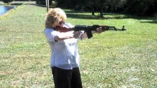 Granny shooting the ak47