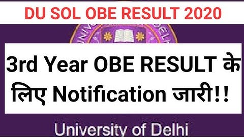 Du SOL 3RD Year Obe Result Notification 2020||College Updates