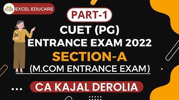 CUET (PG) 2022 | M.Com Entrance Exam 2022 | BHU | JNU | CUCET | NTA | Section-A |
