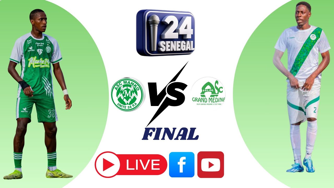 🔴EN DIRECT FINALE ZONE 8C ASC MANKO 24 VS ASC HLM GRAND MEDINE AU STADE BIRANE LY DES PARCELLES ASSA