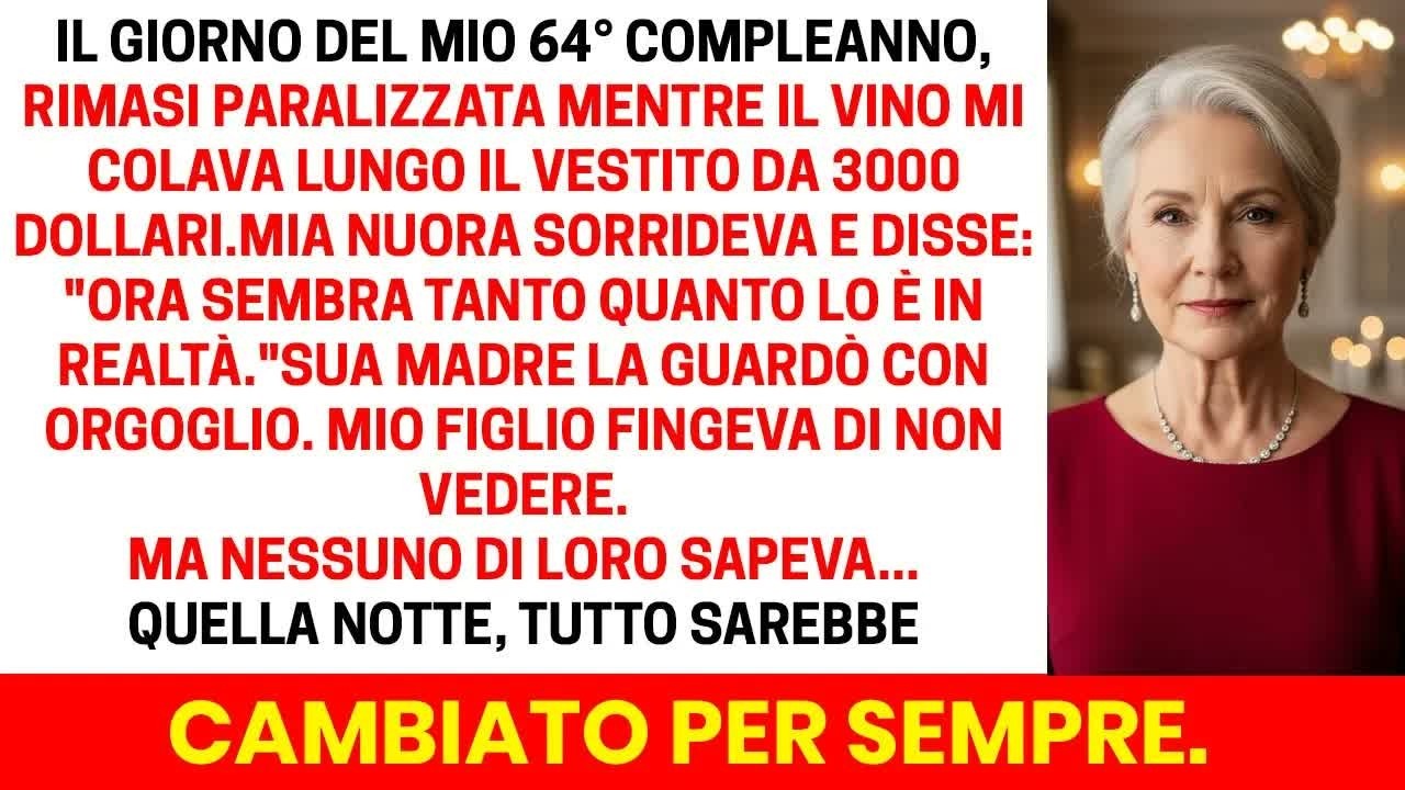 Mia nuora mi ha rovesciato il vino addosso al mio 64 compleanno Quella notte ha firmato la sua f