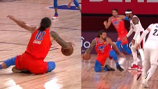 Steven Adams euro stepping from 2 feet away is an instantly iconic moment