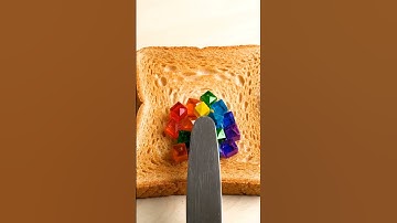 Oddly Satisfying ASMR | Rainbow Crystal Butter on Toast 🌈🍞✨
