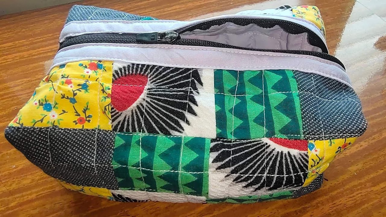 How to make Pouch from scrap fabric? // Simple project tutorial