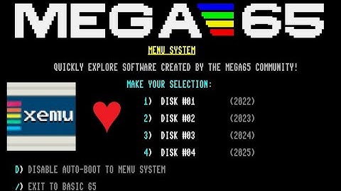 How to configure xemu #mega65 emulator to try latest ALL_INTROS package