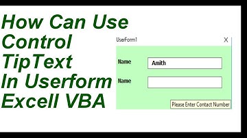 How Can Use Control TipText In Excell VBA