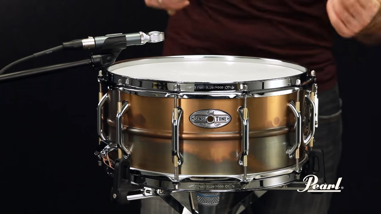 New Snare Day! Pearl Sensitone Premium Brass 14x6.5 in a patina finish :  r/drums