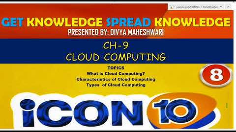 COMPUTER ICON 10 PART-1 CLASS-8 CH-9 CLOUD COMPUTING
