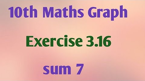 10th Maths Graph - Exercise : 3.16 sum : 7 @JRMaths517
