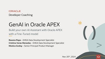 Developer Coaching - Build your own AI Assistant with Oracle APEX