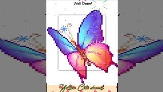 Color by Number Butterfly #pixelart #withyc #gameplay #colours #coloring #shorts screenshot 4