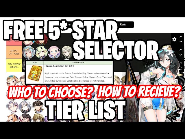 5 star selector tier list. These are somewhat ordered. I can