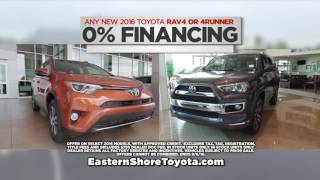 Eastern shore toyota - purchase the 2016 4runner or rav4 with 0%
financing