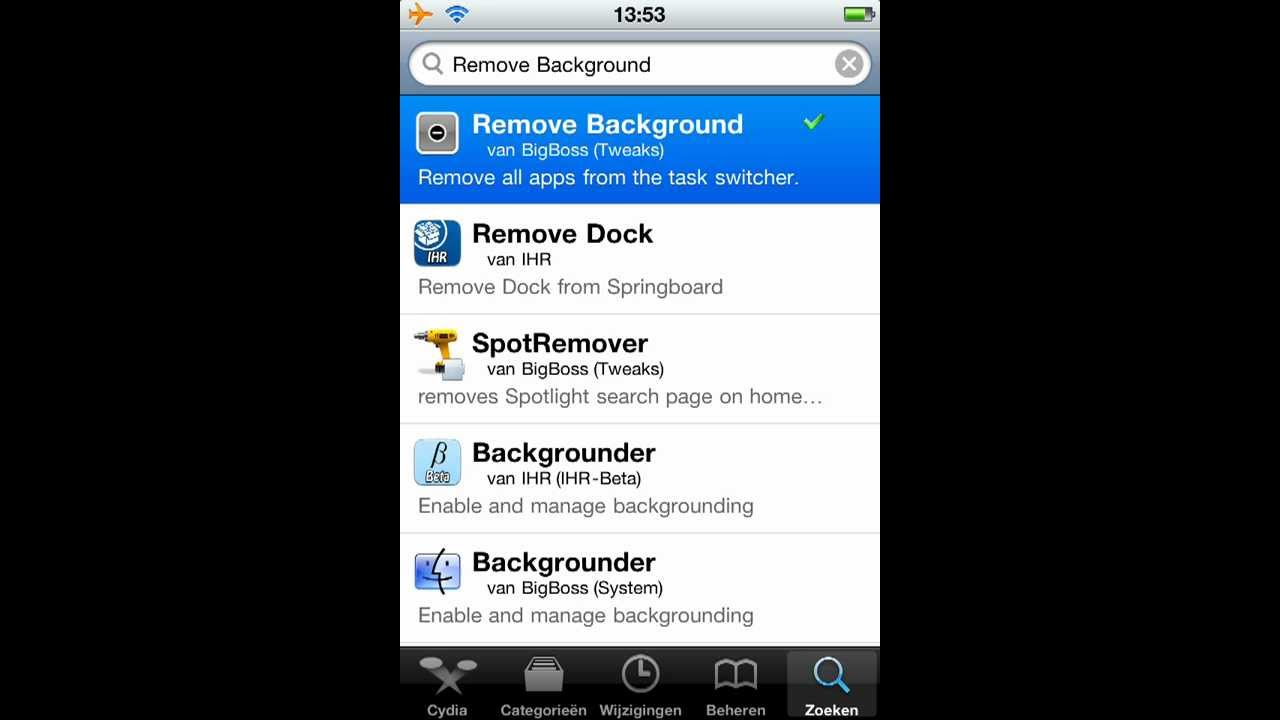 How do you install remove background on Cydia YouTube