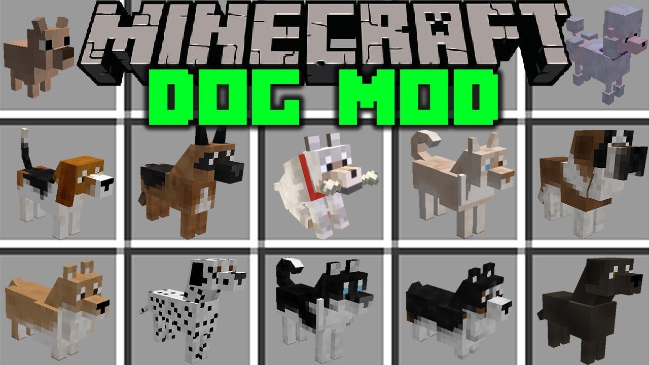 Minecraft DOG MOD! | 100+ NEW DOGS, PUPPIES, KENNELS & MORE! | Modded