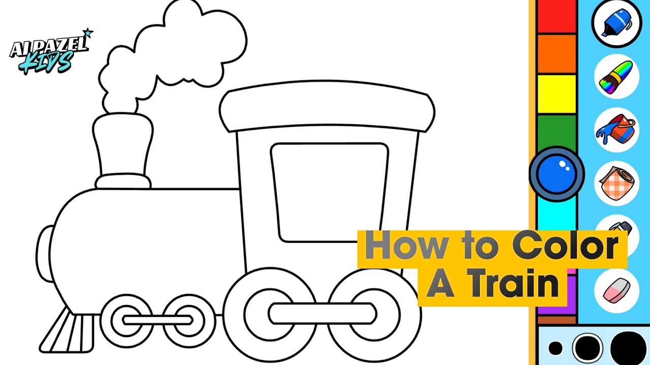 Learn Colors with Trains | Coloring Book for Kids and Toddlers - YouTube