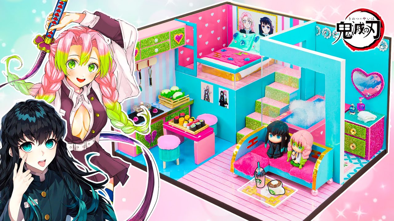 [Demon Slayer Ss 3] Kanroji Mitsuri x Tokito Muichiro❤️Сделай сам миниатюрный кукольный домик разме✨