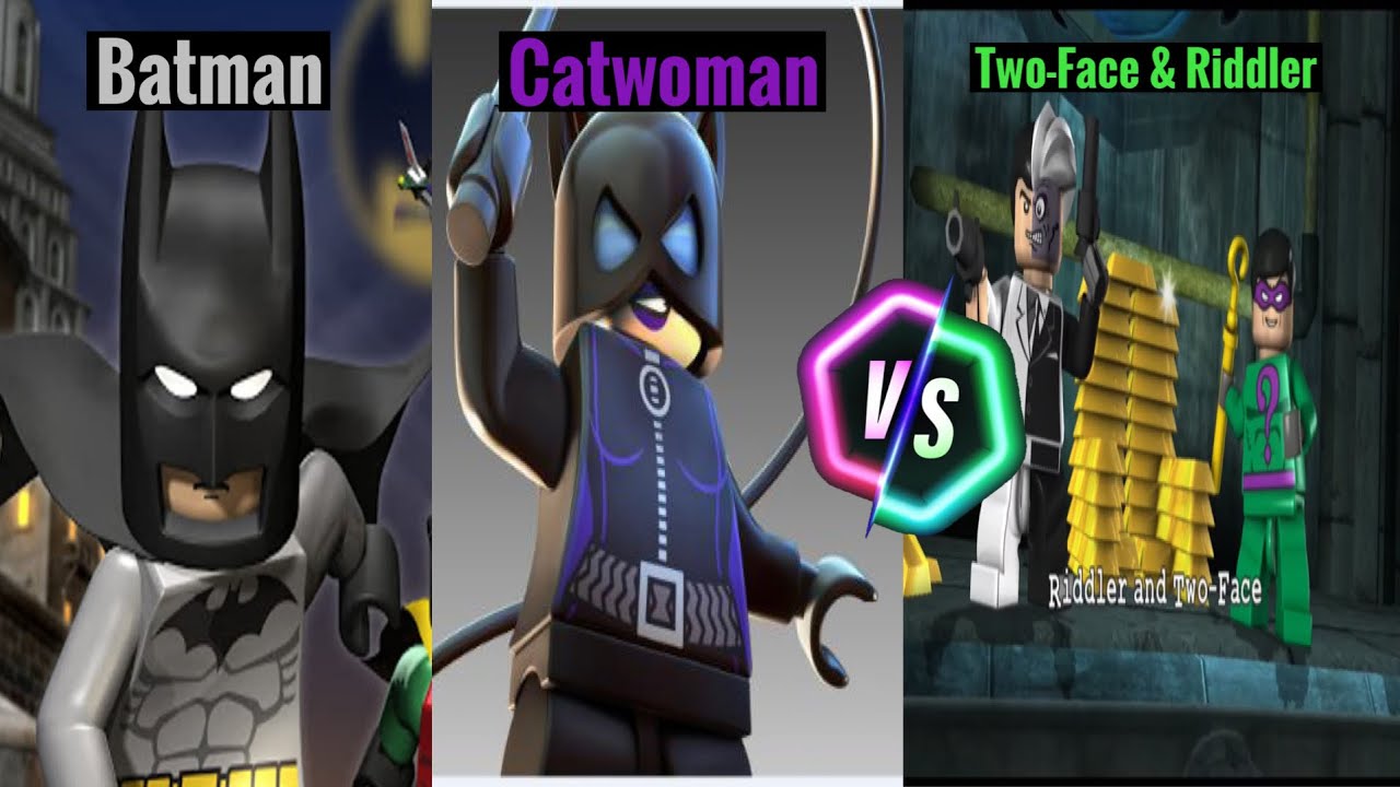 Lego Batman: The Video Game - Batman & Catwoman Vs Two-Face & Riddler ...