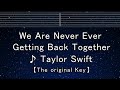 Karaoke♬【Key±8】 We Are Never Ever Getting Back Together - Taylor Swift 【No Guide Melody】Lyric
