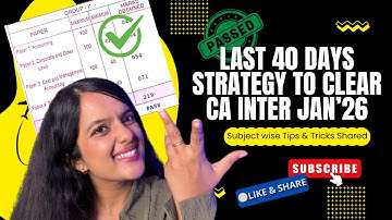 CA Inter Jan’26 - 40 Days Strategy -Complete Subject | Wise Study Plan for Jan’26 Attempt