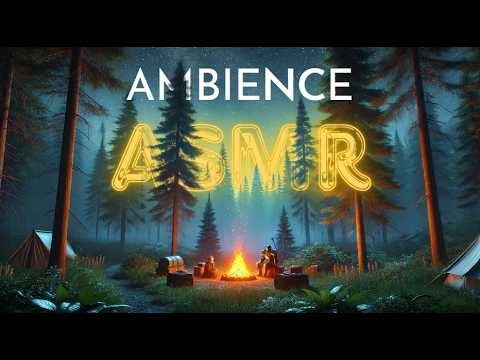 Campfire During a Rain Storm ASMR Night Sounds for Relaxation and Sleep | Talking Version