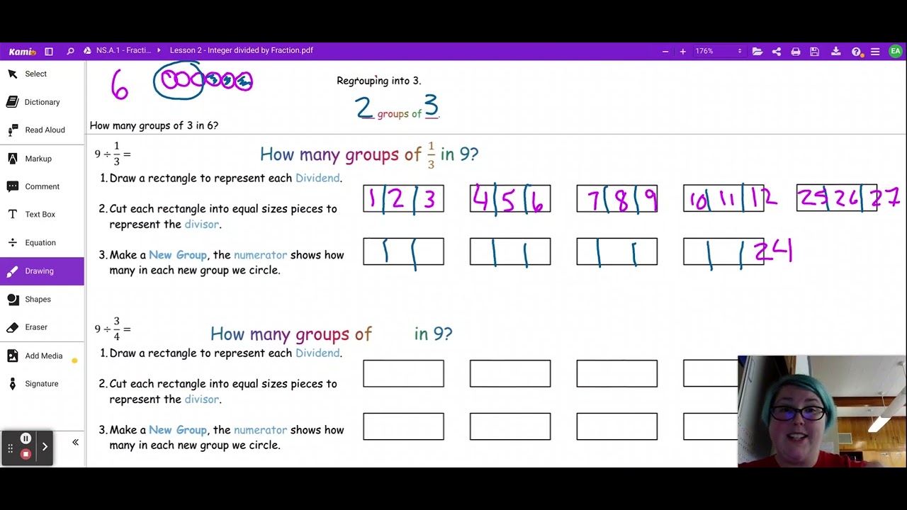 Lesson 3 integer divided by fraction youtube