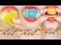 ASMR EMOJI MUKBANG REAL SOUND 레인보우 이모지먹방 Satisfying ASMR #emojieatingchallenge