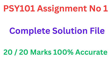 Psy101 Assignment 1 Solution 2023 | Psy101 Assignment No 1 Solution 2023 | Psy101 Assignment 1