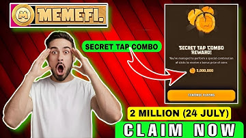( Level 1-11 ) Memefi Secret Tap Combo Reward | Memefi 1,000,000 Coins Code | #memefi Secret Code