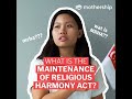 What is the maintenance of religious harmony act