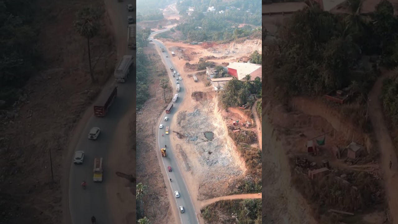 Busy traffic on underconstruction  NH75