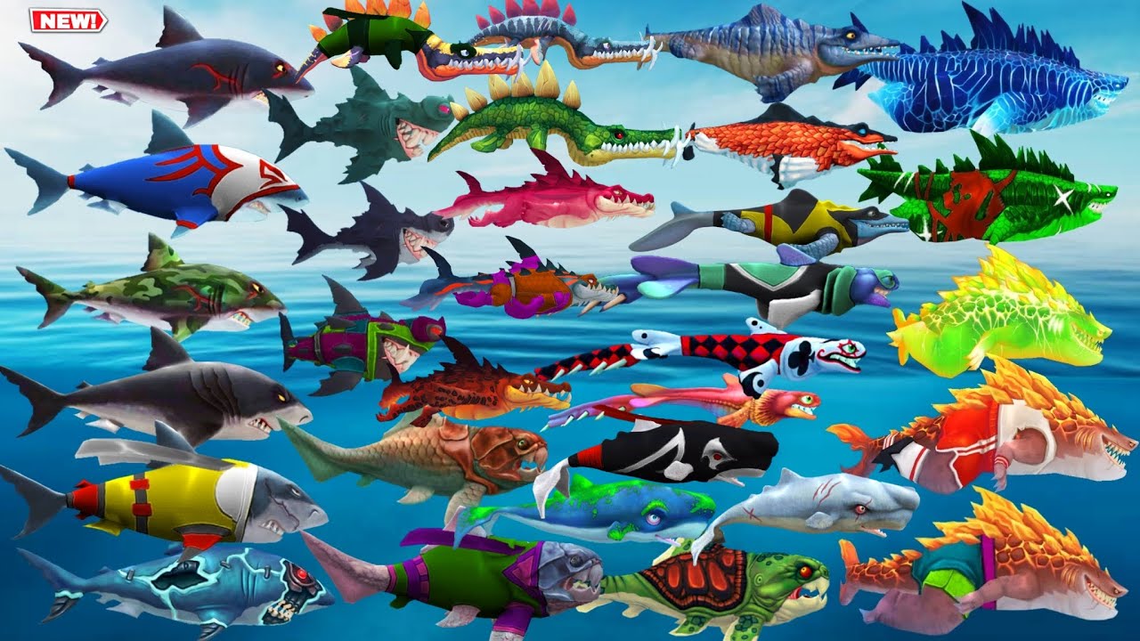 Hungry Shark Evolution - New Update - All 34 SKINS & SHARKS Unlocked ...