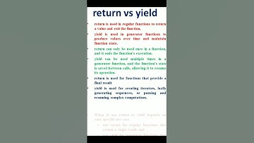 return vs yield  in python#python#programming