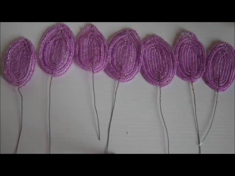 Круговое плетение  Лепесток из бисера/ Французская техника