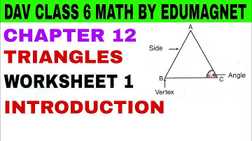 DAV CLASS 6 MATHS CHAPTER 12 TRIANGLES INTRODUCTION WORKSHEET 1 | BY EDUMAGNET