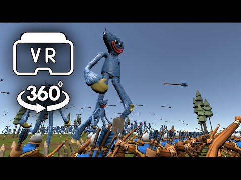 Huggy Wuggy (Poppy Playtime) Epic Battle Simulation. VR 360 Video 4K