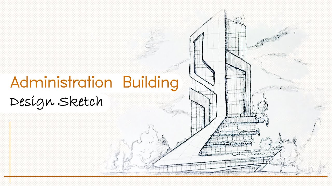 Administration Building Design Sketch - Speed paint