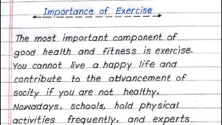 Essay on Importance of Exercise | Benefits of Physical Exercise Essay