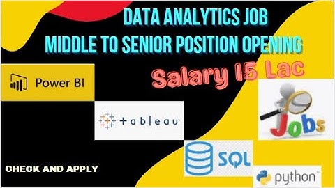 Data Analytics #Hiring  | #Power BI #Python #Tableau | #Jobs| Salary 15 Lac| Check this video Apply