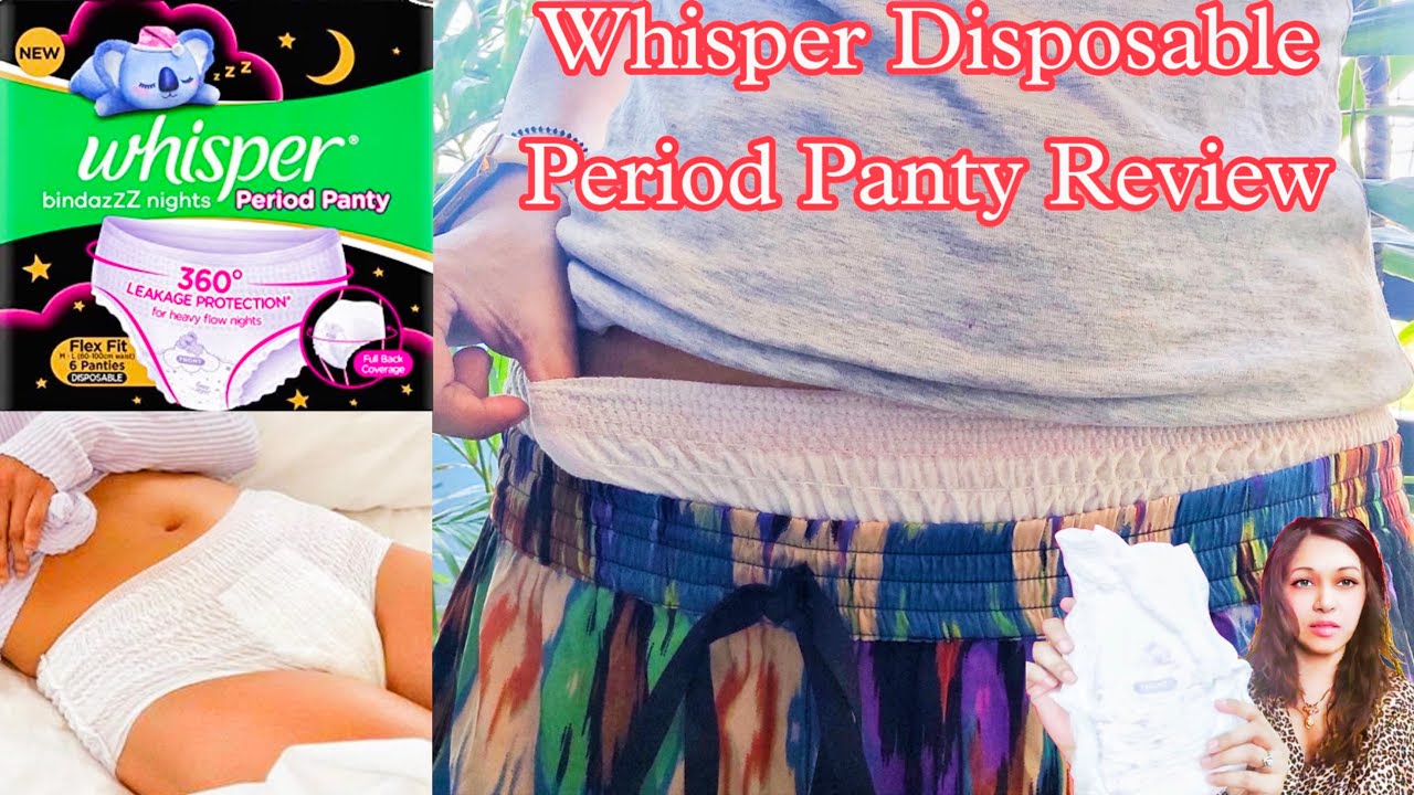 Whisper Period Panty bindazz nights Disposable Review In Detail #whisper # periods #menstruation 