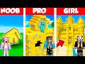 Minecraft Battle: GOLD CASTLE HOUSE BUILD CHALLENGE - NOOB vs PRO vs GIRL / Animation