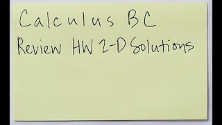Calculus BC 2008 IPE - Free Response #4, 5, 6