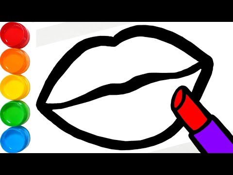 Косметика - Как нарисовать Губы и Помаду | Раскраска | Make Up - How to Draw Lips and Lipstick